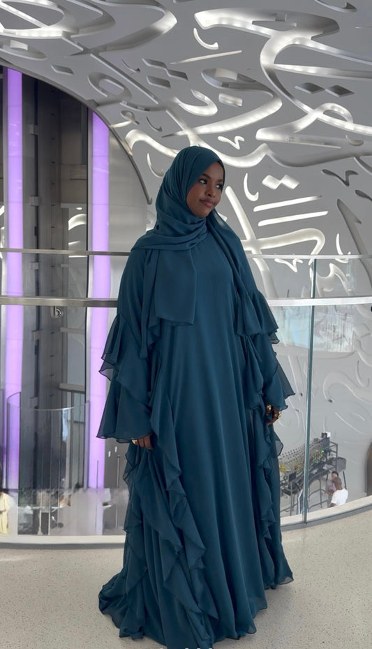 Aminah 2.0 Chiffon Ruffle Abaya