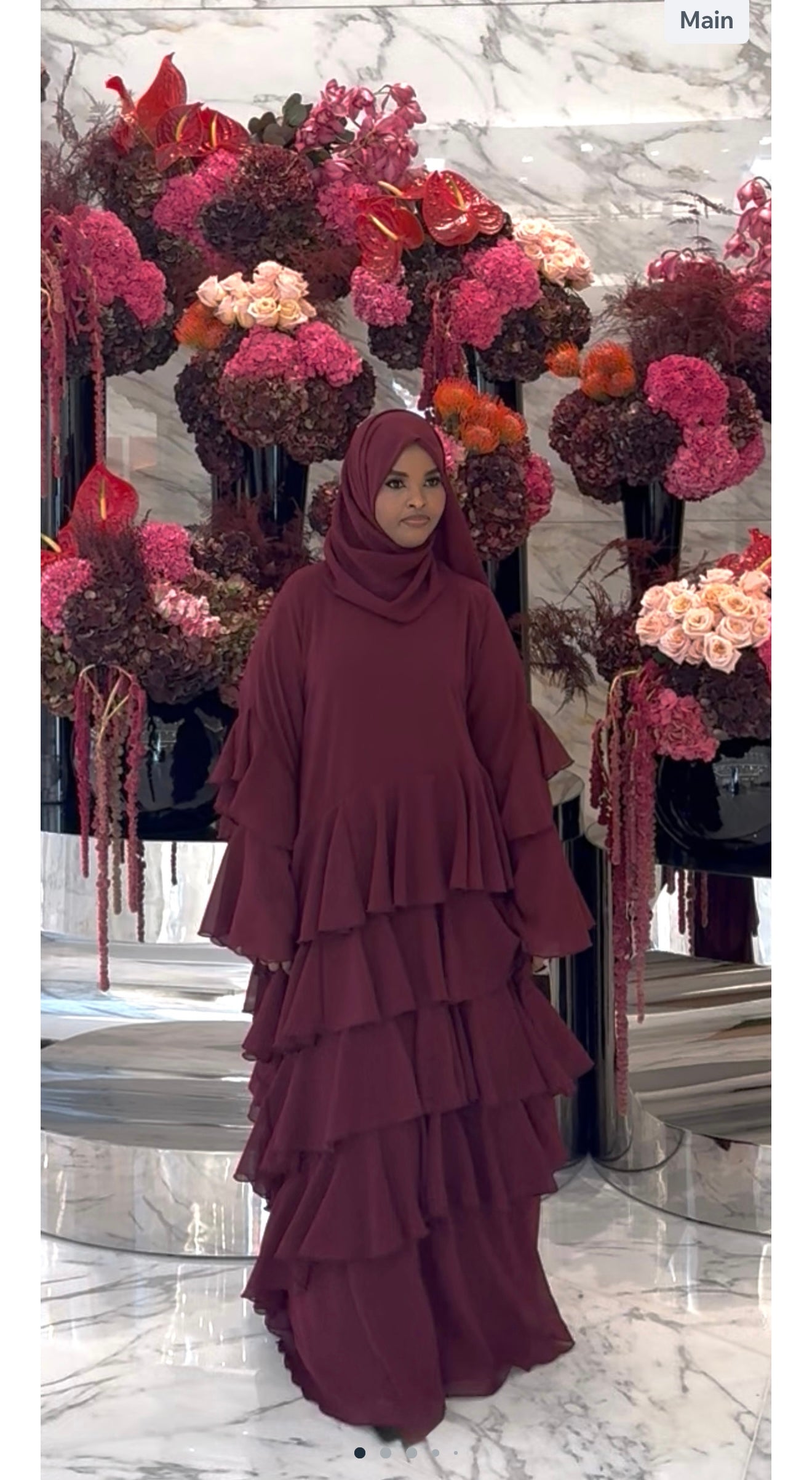 Zainab Ruffle Chiffon Abaya