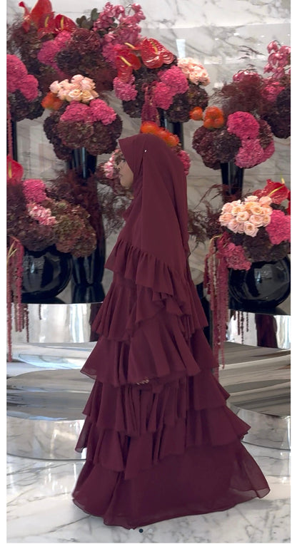 Zainab Ruffle Chiffon Abaya