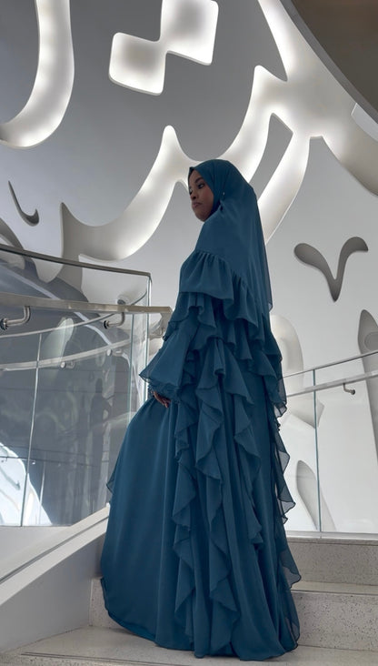 Aminah 2.0 Chiffon Ruffle Abaya