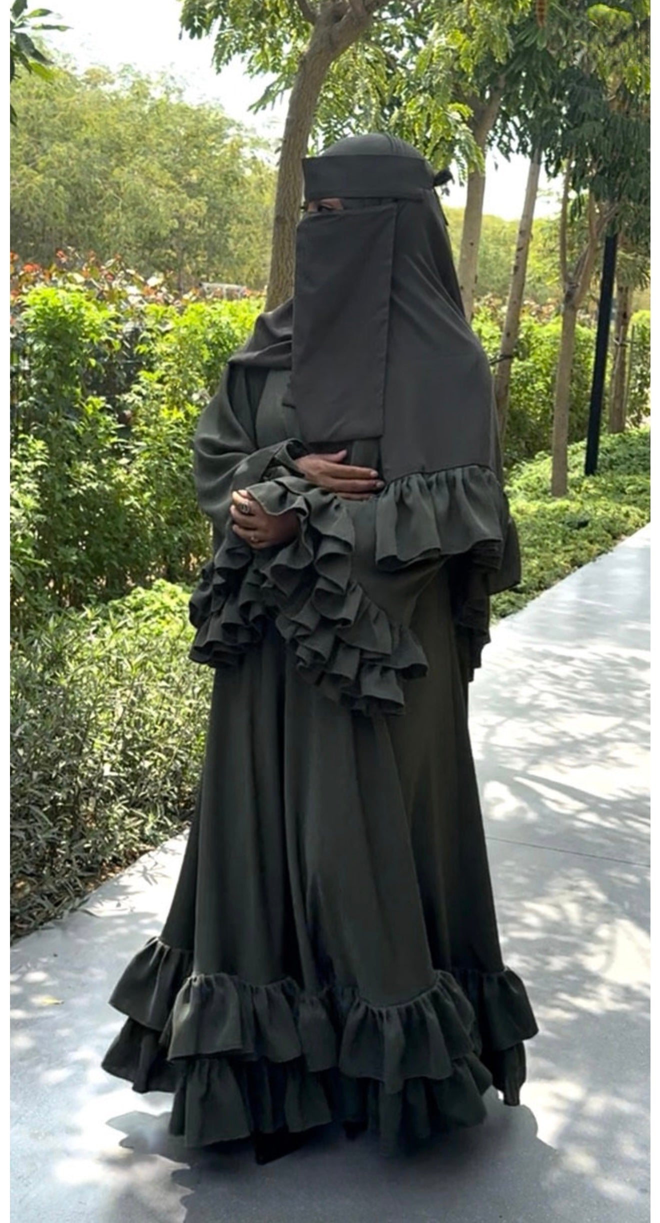 Natasha Double Ruffle Abaya